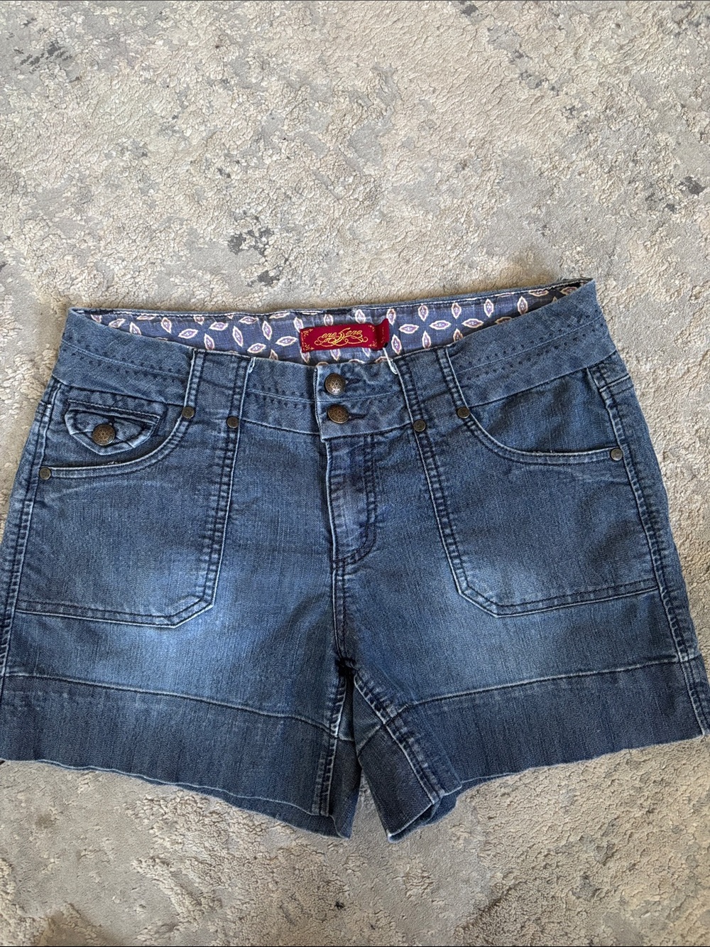 one 5 one Dark Blue Denim Shorts